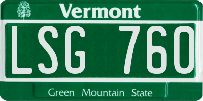 VT license plate LSG760
