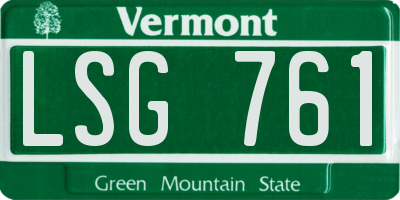 VT license plate LSG761