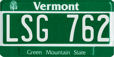 VT license plate LSG762
