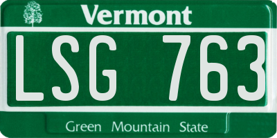 VT license plate LSG763