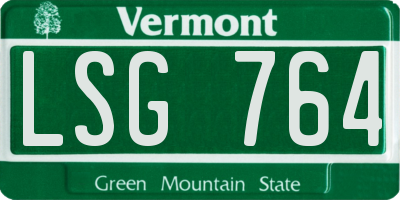 VT license plate LSG764