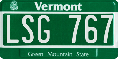 VT license plate LSG767