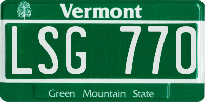 VT license plate LSG770