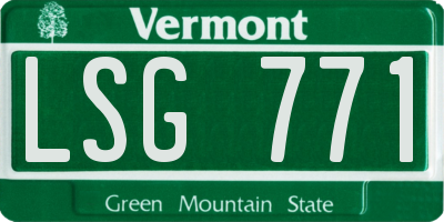 VT license plate LSG771