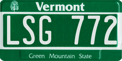 VT license plate LSG772