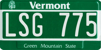 VT license plate LSG775