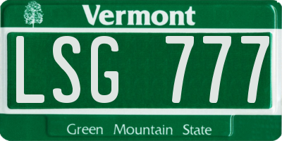 VT license plate LSG777