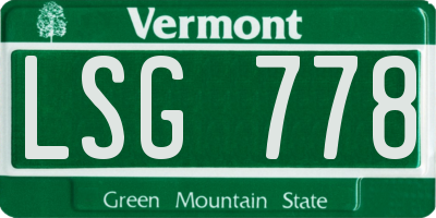 VT license plate LSG778