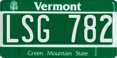 VT license plate LSG782