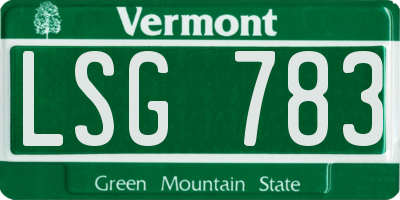 VT license plate LSG783