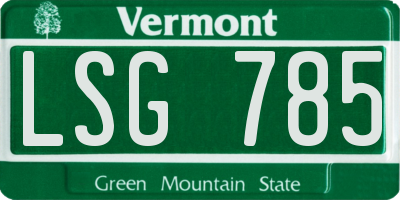 VT license plate LSG785