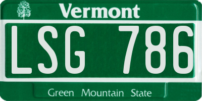 VT license plate LSG786