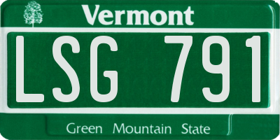 VT license plate LSG791