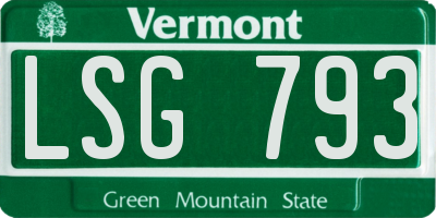 VT license plate LSG793