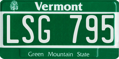 VT license plate LSG795