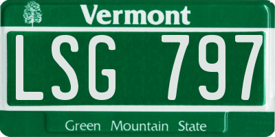VT license plate LSG797