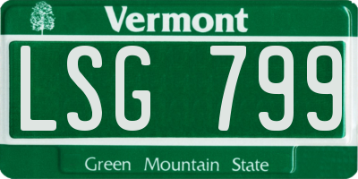VT license plate LSG799