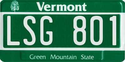 VT license plate LSG801