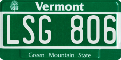 VT license plate LSG806