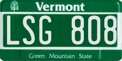 VT license plate LSG808