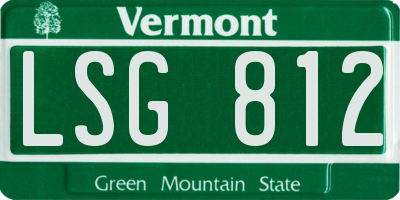 VT license plate LSG812