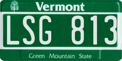 VT license plate LSG813