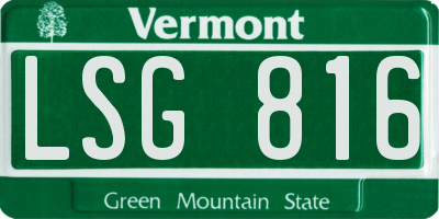 VT license plate LSG816