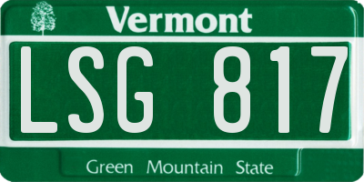 VT license plate LSG817