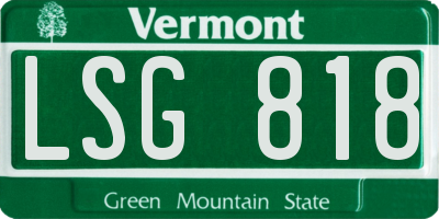 VT license plate LSG818