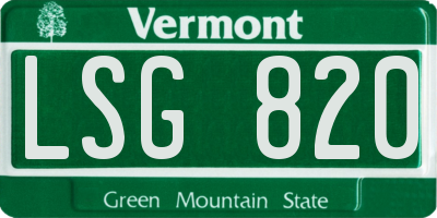 VT license plate LSG820