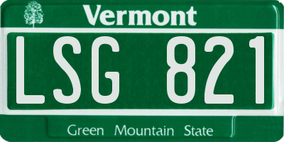 VT license plate LSG821