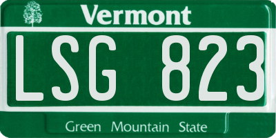 VT license plate LSG823