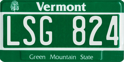 VT license plate LSG824