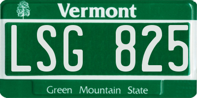 VT license plate LSG825