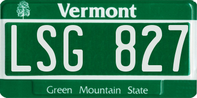 VT license plate LSG827