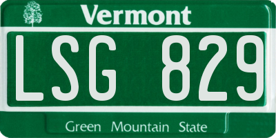 VT license plate LSG829