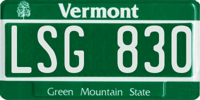 VT license plate LSG830