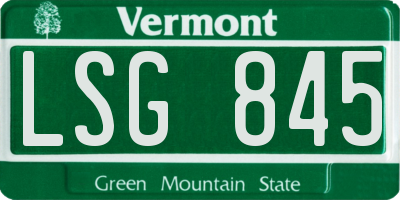 VT license plate LSG845