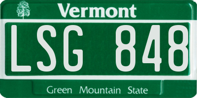 VT license plate LSG848