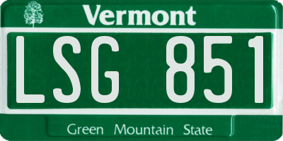 VT license plate LSG851