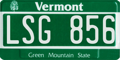 VT license plate LSG856