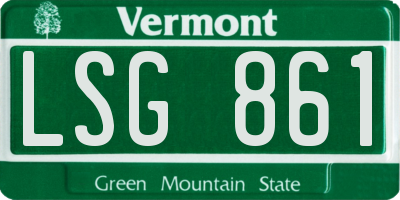 VT license plate LSG861
