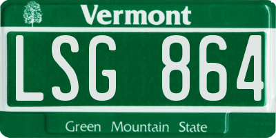 VT license plate LSG864