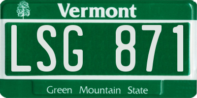 VT license plate LSG871