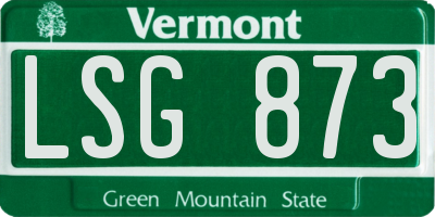 VT license plate LSG873