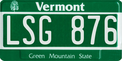 VT license plate LSG876