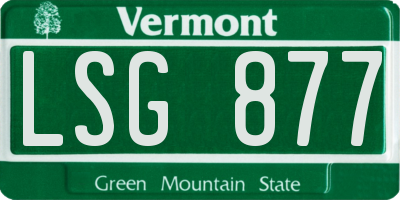 VT license plate LSG877