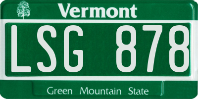 VT license plate LSG878