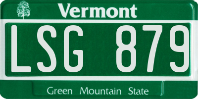 VT license plate LSG879