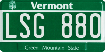 VT license plate LSG880